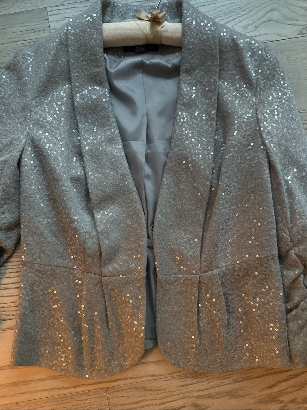 INC International Concepts Silver Gray Sequin Blazer. M